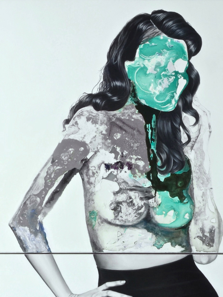 Anielka Hampson Painting Mint Green Pin Up 